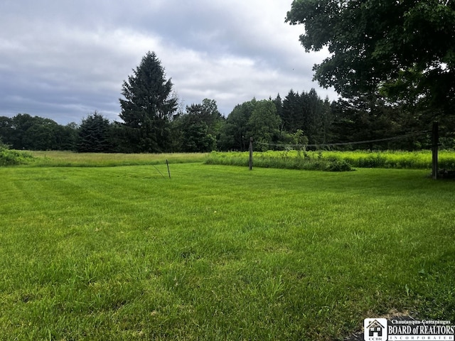 4871 Bayview Rd, Ellery, NY 14712 - view of green lawn featuring a wooded view