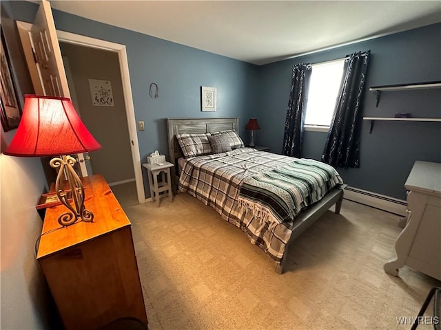4214 Wilson Burt Rd, Wilson, NY 14172 - carpeted bedroom featuring a baseboard radiator and baseboards