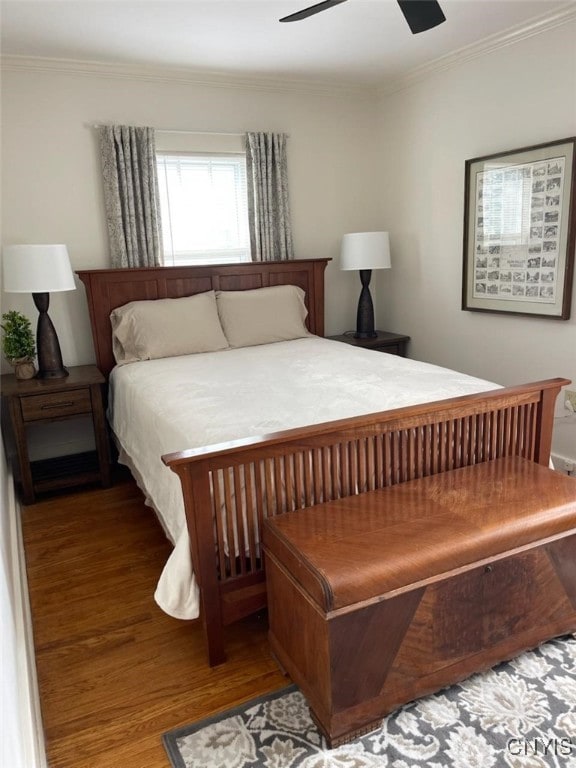 336 Hickok Ave, Syracuse, NY 13206 - bedroom featuring wood finished floors, ornamental molding, and ceiling fan
