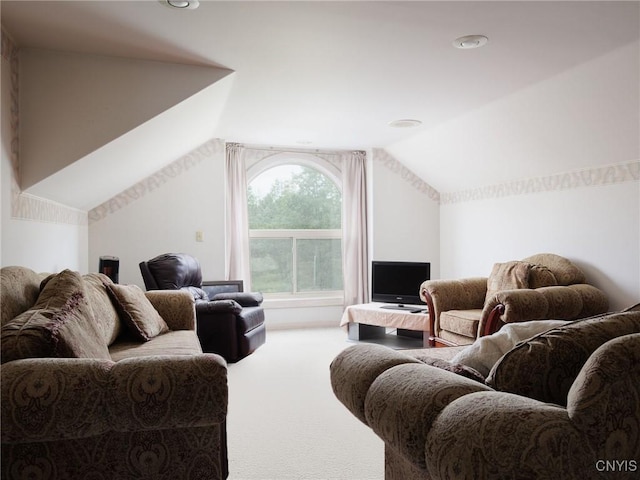 21751 Hewitt Dr, Champion, NY 13619 - carpeted living room featuring lofted ceiling