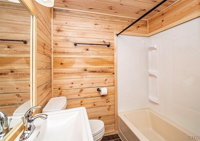 5345 Paddleford Rd, Eaton, NY 13334 - full bath with shower / bath combination and wood walls