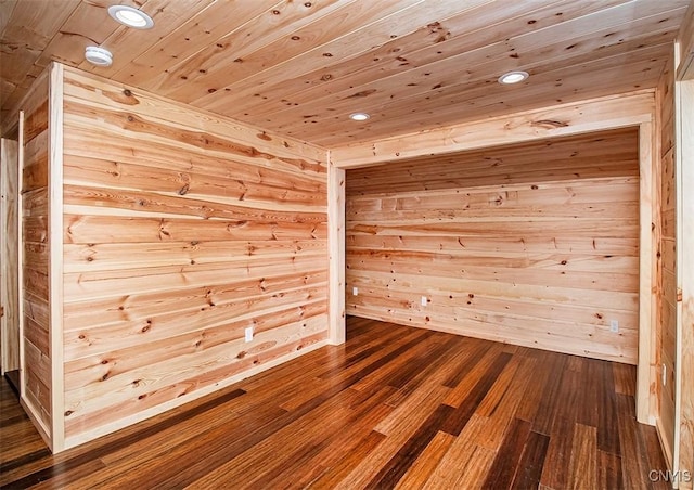 5345 Paddleford Rd, Eaton, NY 13334 - additional living space featuring wooden ceiling, dark wood-style floors, and recessed lighting