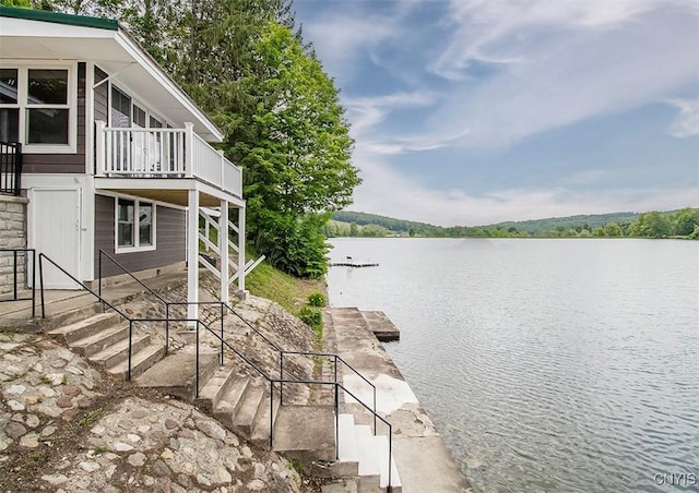 5345 Paddleford Rd, Eaton, NY 13334 - water view featuring stairway and a boat dock