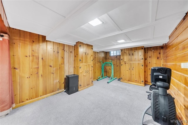 749 Colvin Blvd, Tonawanda-Town, NY 14217 - exercise area featuring carpet floors and wood walls