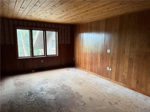 2600 Abend Pt, Marcellus, NY 13110 - spare room featuring wooden ceiling and wooden walls