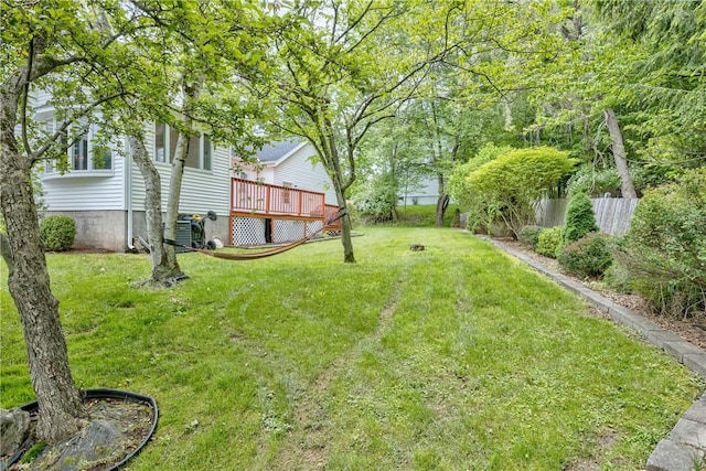 22 Bugbee Rd, Oneonta-City, NY 13820 - view of yard featuring a wooden deck