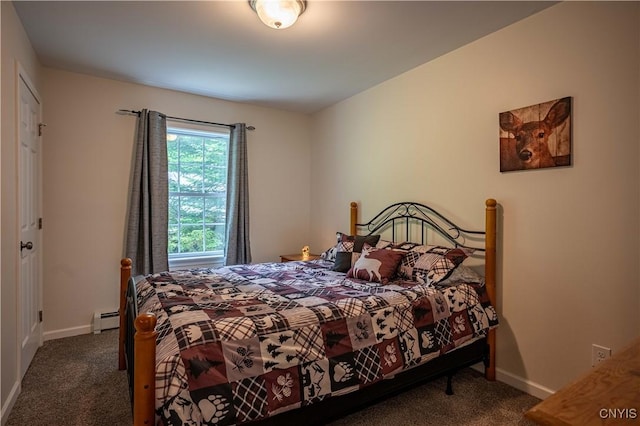 142 S Shore Rd, Webb, NY 13420 - bedroom featuring baseboard heating and carpet floors