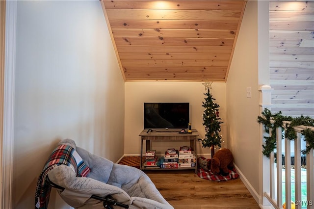 142 S Shore Rd, Webb, NY 13420 - living room featuring wood finished floors and wooden ceiling