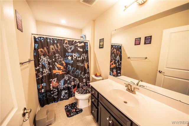 510 Limestone Ct, Grand Island, NY 14072 - bathroom with vanity, tile patterned floors, and a shower with shower curtain