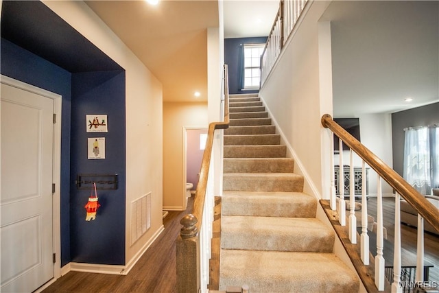 510 Limestone Ct, Grand Island, NY 14072 - stairway with wood finished floors and recessed lighting