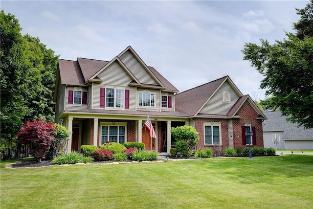 246 Gallant Fox Ln, Webster, NY 14580 - craftsman-style home with a front yard and brick siding