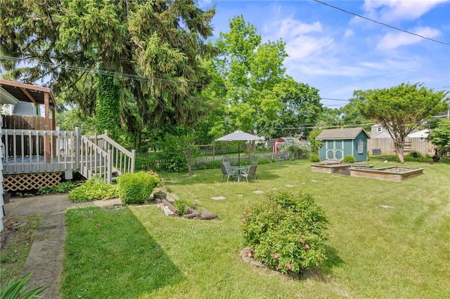 316 Walzer Rd, Irondequoit, NY 14622 - view of yard featuring a storage shed and a wooden deck