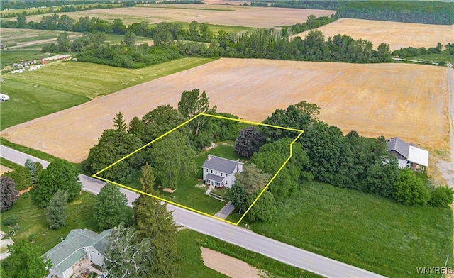 7395 W Somerset Rd, Somerset, NY 14008 - overview of rural landscape with extensive farmland and property boundaries highlighted