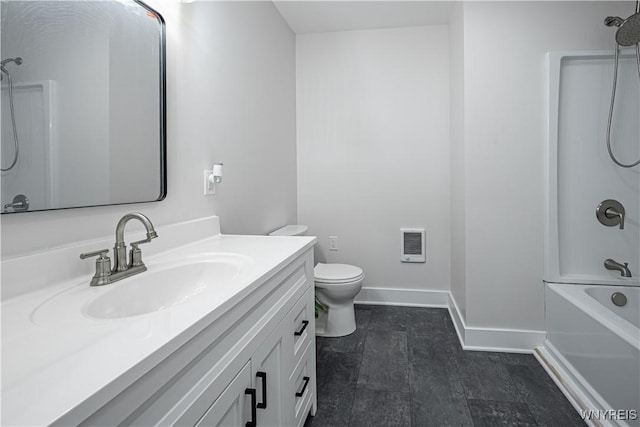 7395 W Somerset Rd, Somerset, NY 14008 - bathroom with vanity, tub / shower combination, and heating unit