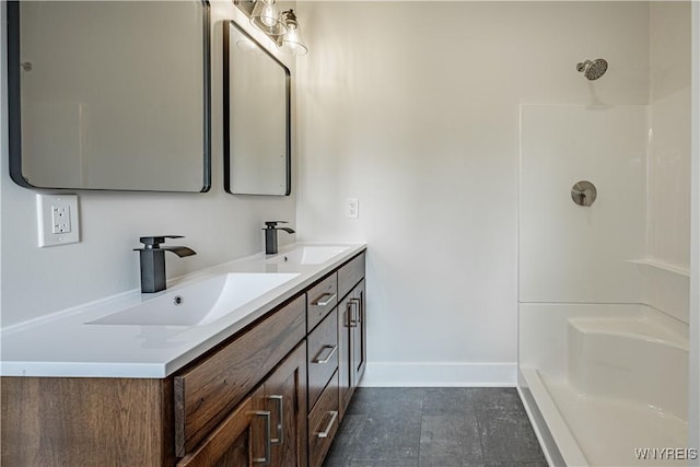 7395 W Somerset Rd, Somerset, NY 14008 - bathroom featuring double vanity and a shower