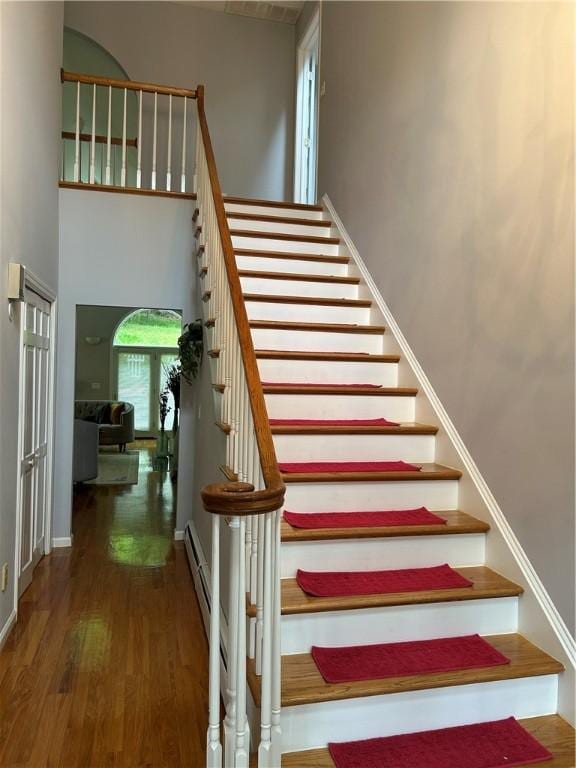 38 Hemlock Ln, Erwin, NY 14870 - staircase with wood finished floors and a high ceiling