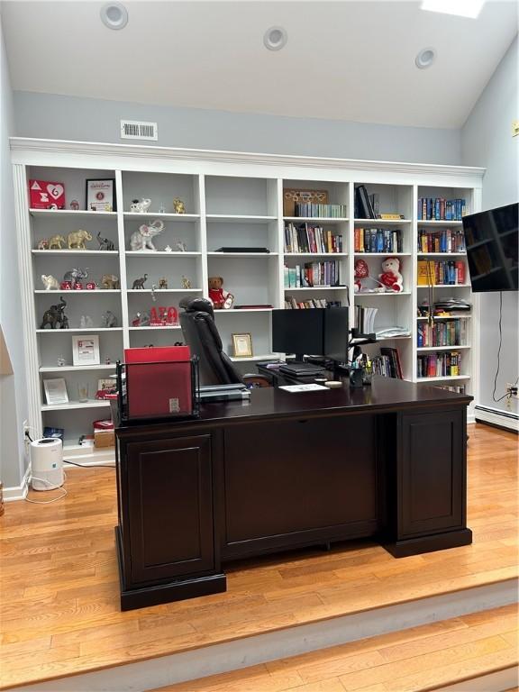 38 Hemlock Ln, Erwin, NY 14870 - home office with light wood finished floors and recessed lighting