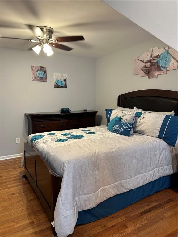 38 Hemlock Ln, Erwin, NY 14870 - bedroom with wood finished floors and a ceiling fan
