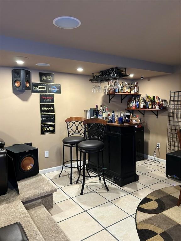 38 Hemlock Ln, Erwin, NY 14870 - indoor dry bar featuring light tile patterned flooring and recessed lighting