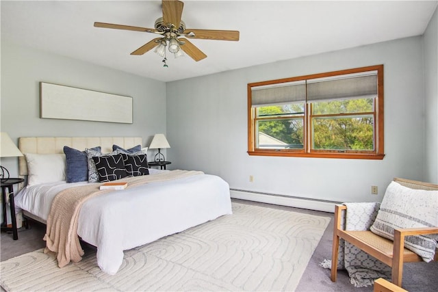 9 Jacob Dr, Erwin, NY 14870 - carpeted bedroom featuring baseboard heating and ceiling fan