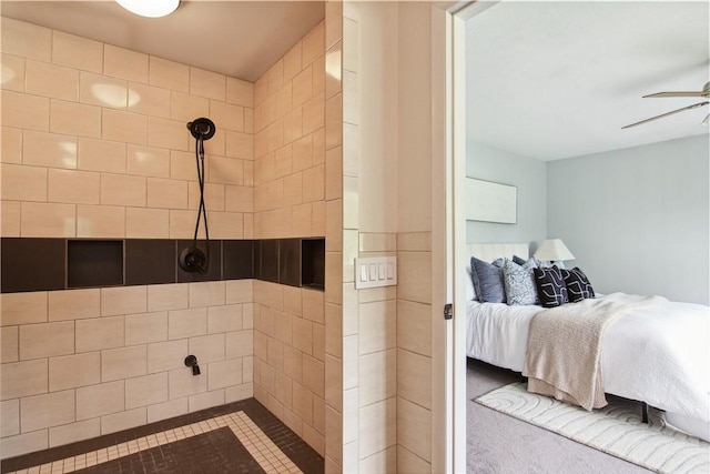 9 Jacob Dr, Erwin, NY 14870 - ensuite bathroom featuring a ceiling fan and a tile shower
