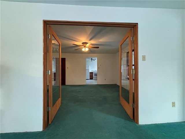 100 Brickwork Rd, Hamlin, PA 16735 - hall featuring french doors and carpet floors