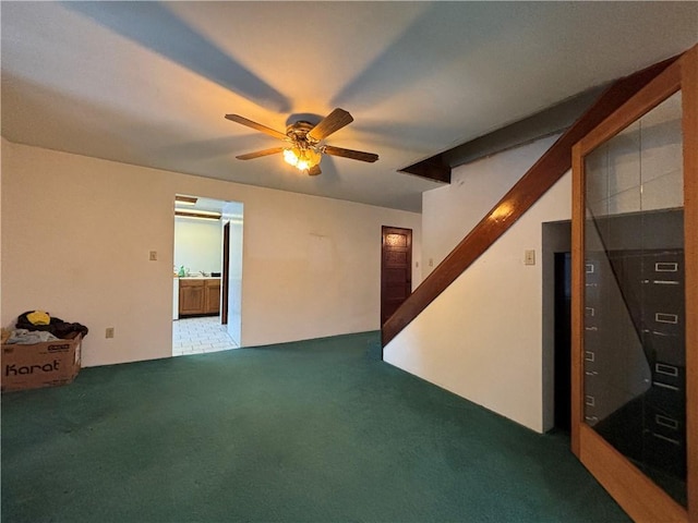 100 Brickwork Rd, Hamlin, PA 16735 - empty room with carpet flooring and ceiling fan