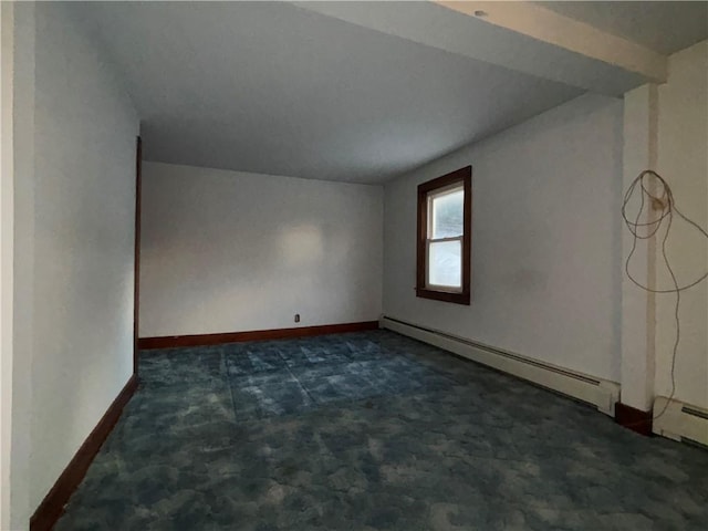 100 Brickwork Rd, Hamlin, PA 16735 - spare room with a baseboard heating unit and dark colored carpet