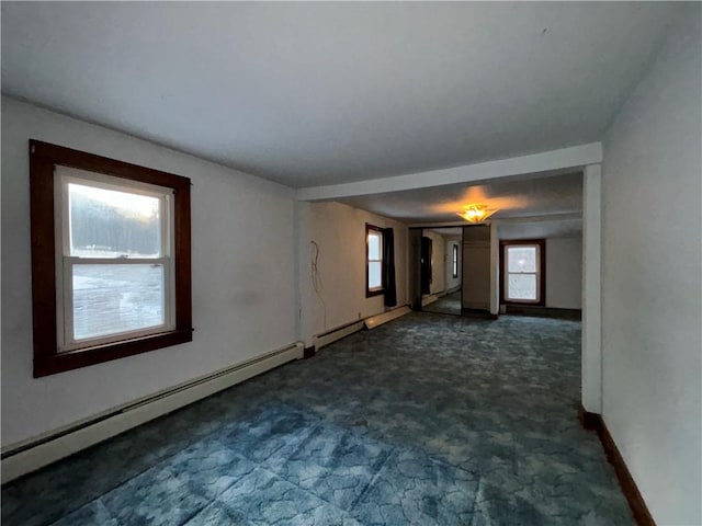 100 Brickwork Rd, Hamlin, PA 16735 - empty room featuring carpet floors and baseboard heating