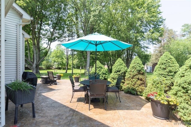 2371 Bullis Rd, Elma, NY 14059 - view of patio featuring outdoor dining space, view of scattered trees, and area for grilling
