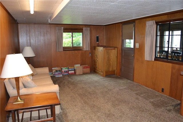 229 Everclay Dr, Greece, NY 14616 - sitting room with carpet flooring and wooden walls