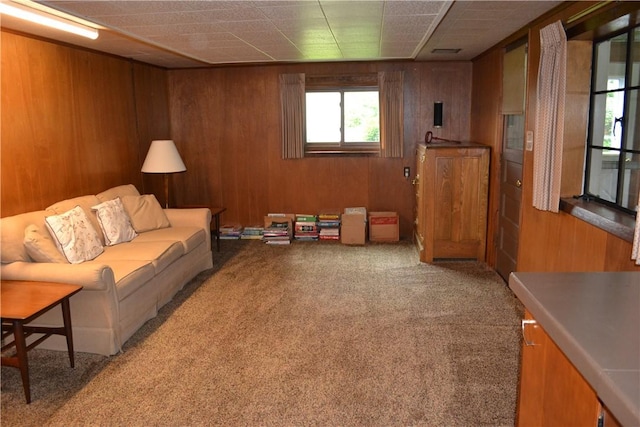 229 Everclay Dr, Greece, NY 14616 - sitting room with wood walls and carpet