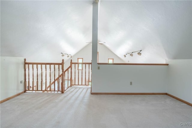 29591 Coon Bridge Rd, Theresa, NY 13691 - bonus room featuring carpet, vaulted ceiling, and a ceiling fan