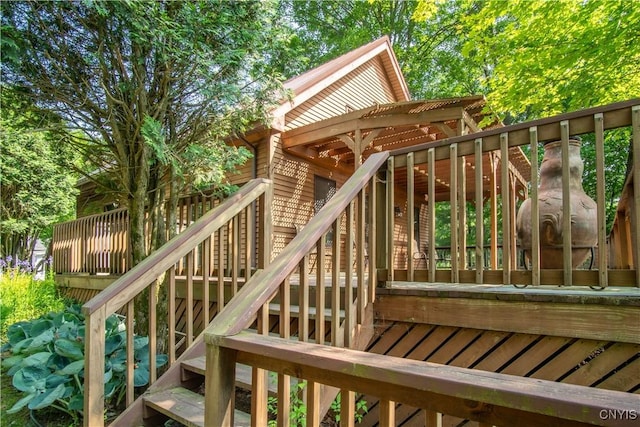 29591 Coon Bridge Rd, Theresa, NY 13691 - wooden terrace featuring stairway