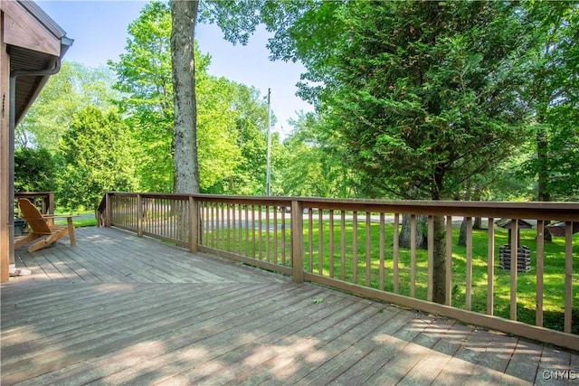 29591 Coon Bridge Rd, Theresa, NY 13691 - wooden deck with a yard