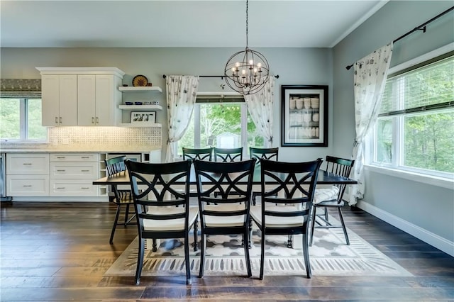 1544 Paddy Ln, Macedon, NY 14502 - dining room featuring a chandelier and dark wood finished floors