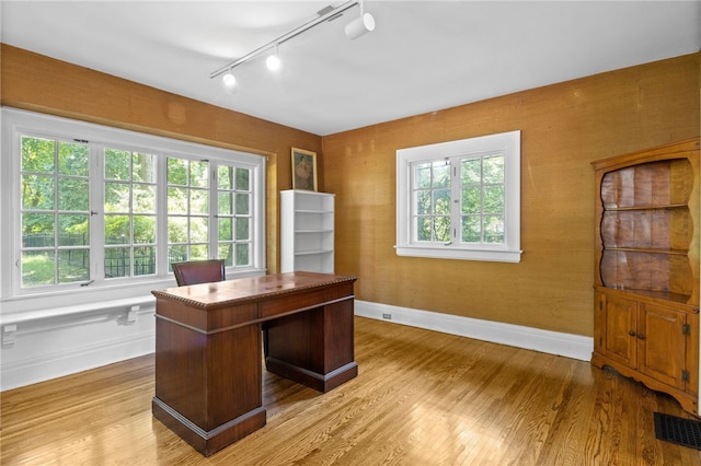 960 Landing Rd N, Brighton, NY 14625 - office area with light wood finished floors and rail lighting