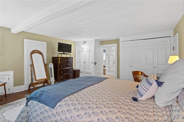 960 Landing Rd N, Brighton, NY 14625 - bedroom with wood finished floors and beamed ceiling