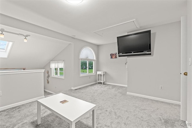 101 Post Lamp Cir, Cicero, NY 13212 - unfurnished living room featuring attic access and carpet flooring