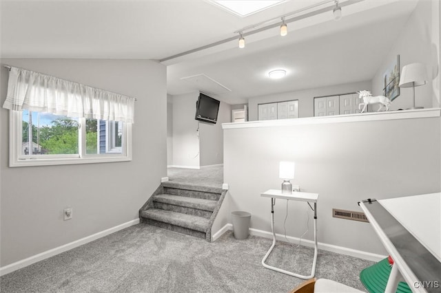 101 Post Lamp Cir, Cicero, NY 13212 - stairs featuring carpet flooring and lofted ceiling