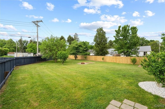 101 Post Lamp Cir, Cicero, NY 13212 - fenced backyard with an outdoor fire pit