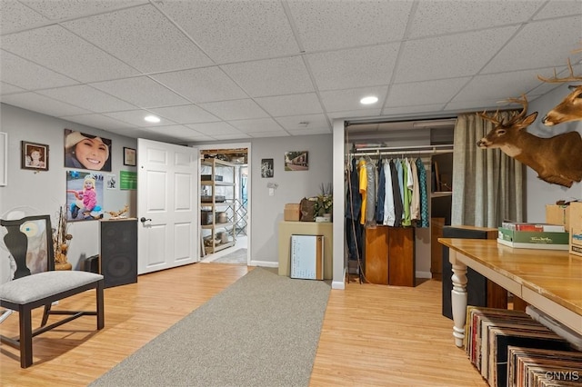 101 Post Lamp Cir, Cicero, NY 13212 - interior space with wood finished floors, a drop ceiling, and recessed lighting