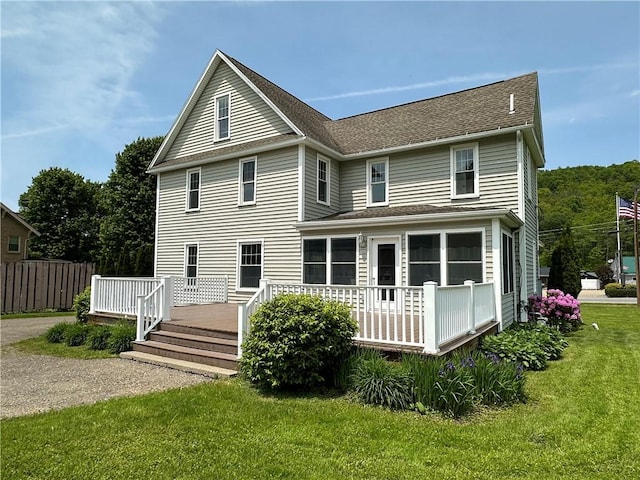 540 Derrick Rd, Foster-Town, PA 16701 - rear view of property featuring a deck and a shingled roof