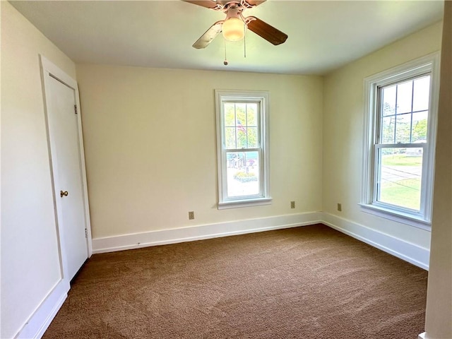 540 Derrick Rd, Foster-Town, PA 16701 - spare room with dark carpet, plenty of natural light, and ceiling fan