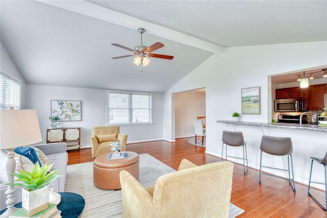 731 Brookeville Dr, Webster, NY 14580 - living area featuring wood finished floors and ceiling fan