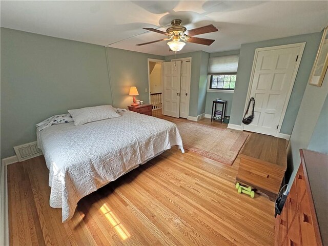 283 Bonnie Brae Ave, Brighton, NY 14618 - bedroom with light wood-style flooring and a ceiling fan