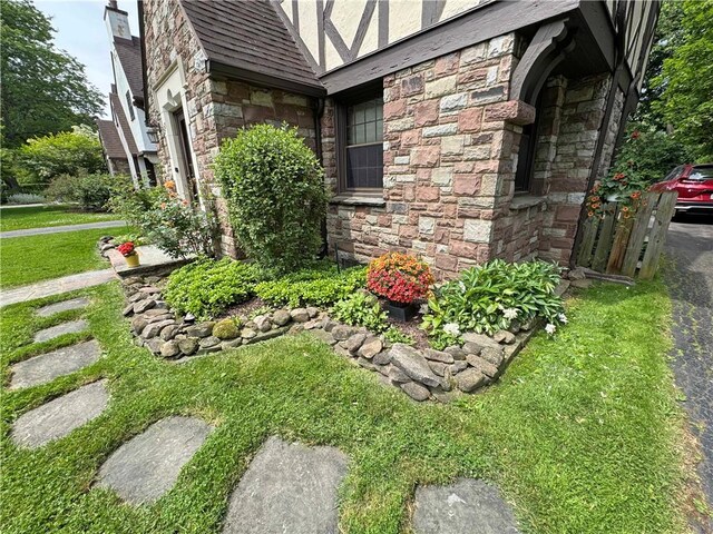 283 Bonnie Brae Ave, Brighton, NY 14618 - view of side of home with stone siding