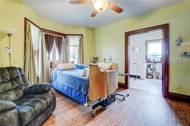 4618 Oak Orchard Rd, Barre, NY 14411 - bedroom with wood finished floors and a ceiling fan