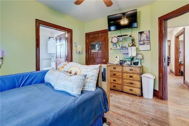 4618 Oak Orchard Rd, Barre, NY 14411 - bedroom with light wood-type flooring and ceiling fan