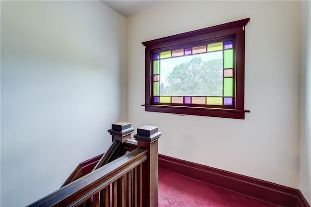 4618 Oak Orchard Rd, Barre, NY 14411 - staircase with carpet floors and baseboards